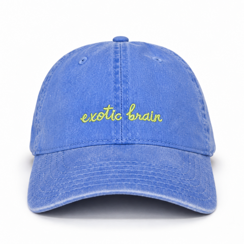 Gorra Exotic Brain color azul lavado, vista frontal