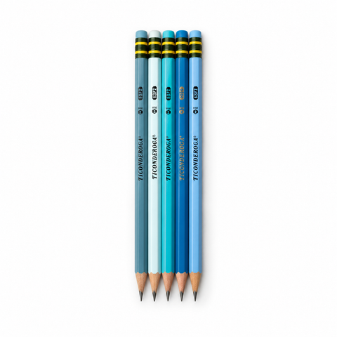 Lápiz Ticonderoga HB Azul con Brillos