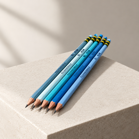 Lápiz Ticonderoga HB Azul con Brillos